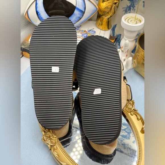 🆕 KG KURT GEIGER 🧿 NWOB Robbie Bow-Embellished Raffia Sandals, Black - Sz US 7 - Picture 13 of 16
